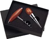 Korkenzieher-Set Farbe chromfarben/braun