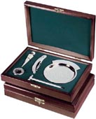 Wein-Set Farbe chromfarben/braun