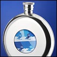 Taschenflasche mit Dekor